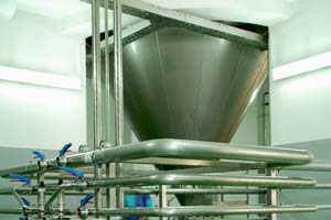 Stainless steel pipework in distillery