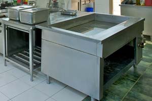 Stainless steel preparation trolley unit