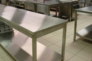 Stainless steel preparation trolley unit